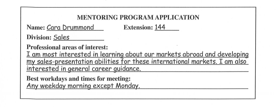 What does the e-mail indicate about the mentoring program? A. It is popular industry-wide B. The number of participants is limited  C. It is designed for staff in the sales division D. Participants must attend an orientation meeting (ảnh 2)